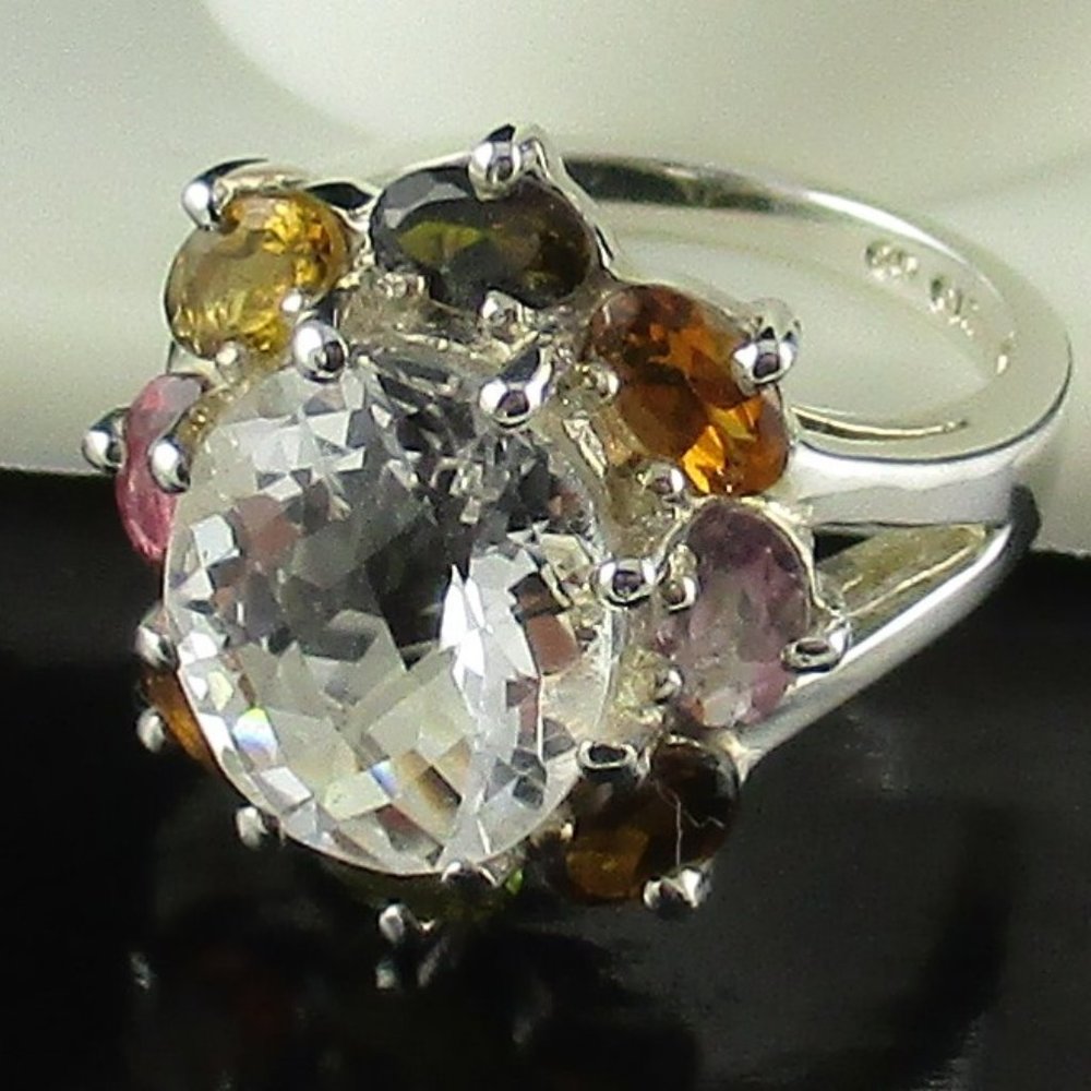 Sterling Silver "Colors of Quartz" Ring - Size 5